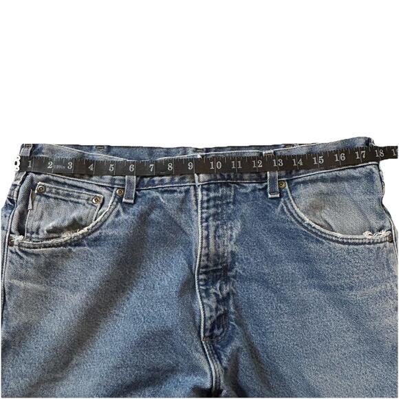 Carhartt Jeans Men 36x32 Flannel Lined B172 DST Relaxed Fit Work Distressed Worn - Picture 8 of 16